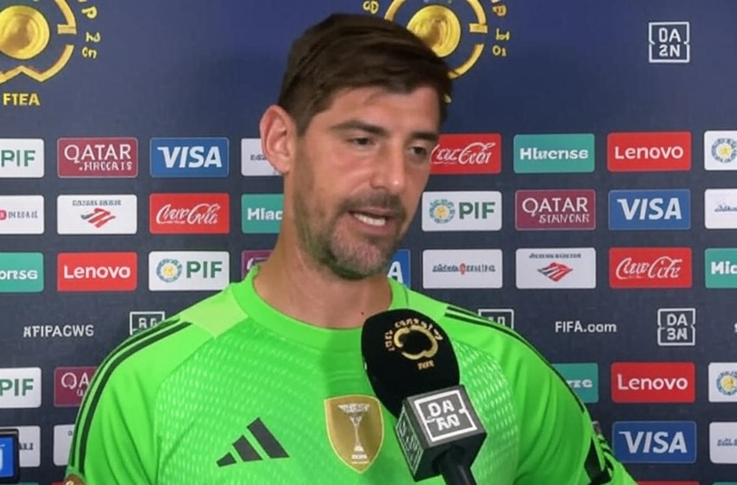 Thibaut Courtois backs Donnarumma after Musiala injury clash.